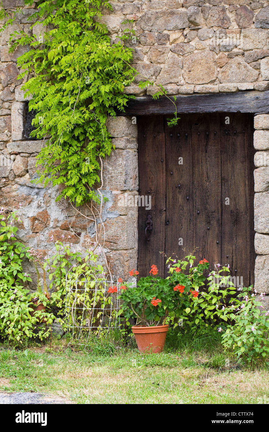 Doorway to a French country cottage. Stock Photo