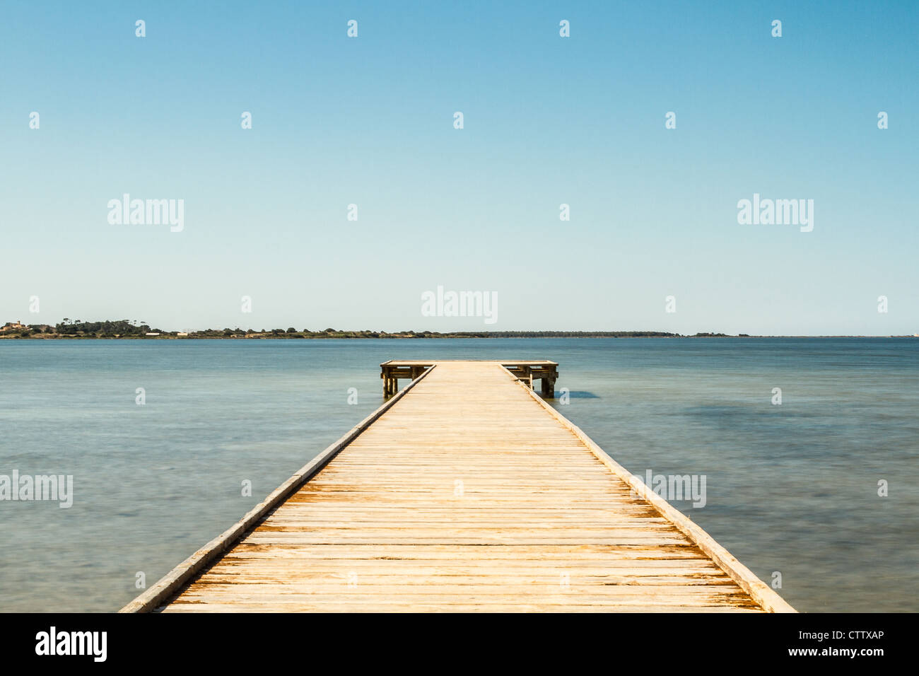 Old wooden empty pier hi-res stock photography and images - Alamy