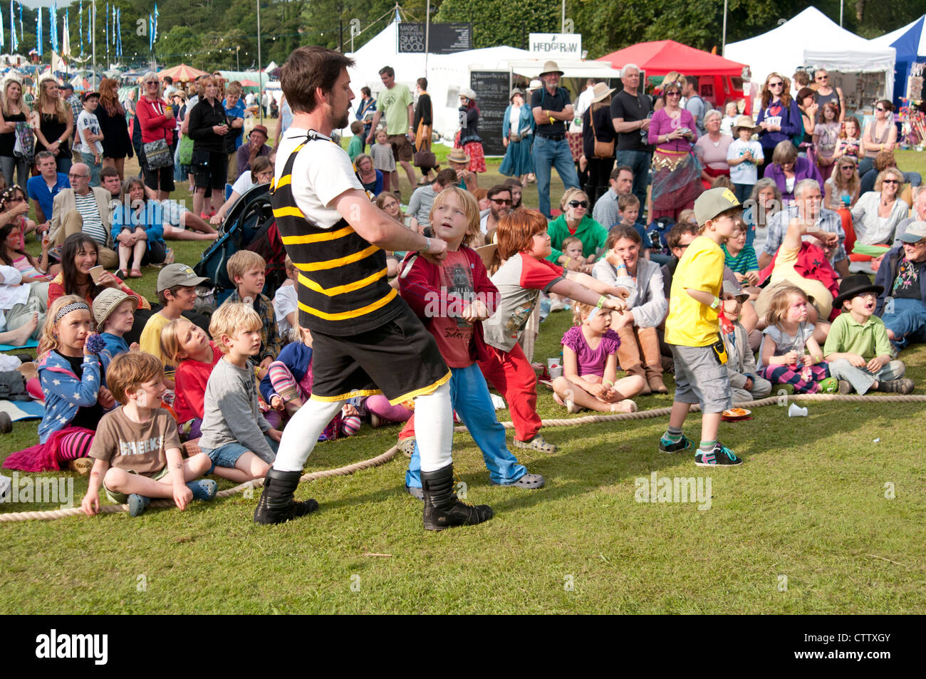 Children's entertainment at the Port Eliot literary festival St Germans Cornwall UK Stock Photo