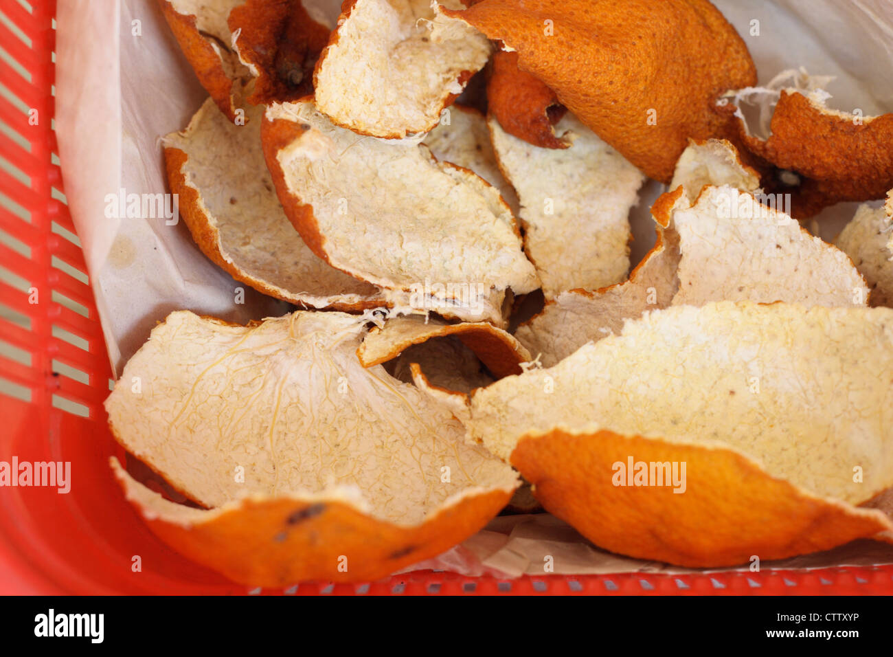 dried mandarin orange peel Stock Photo
