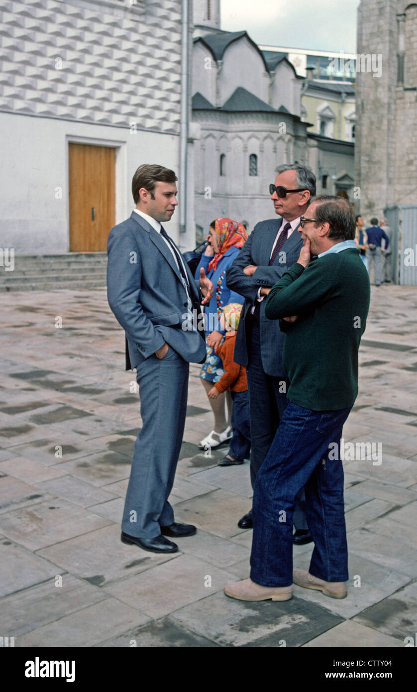 Gore Vidal, Howard Austen, Russian Government Official in the Kremlin, Moscow, 1982 Stock Photo