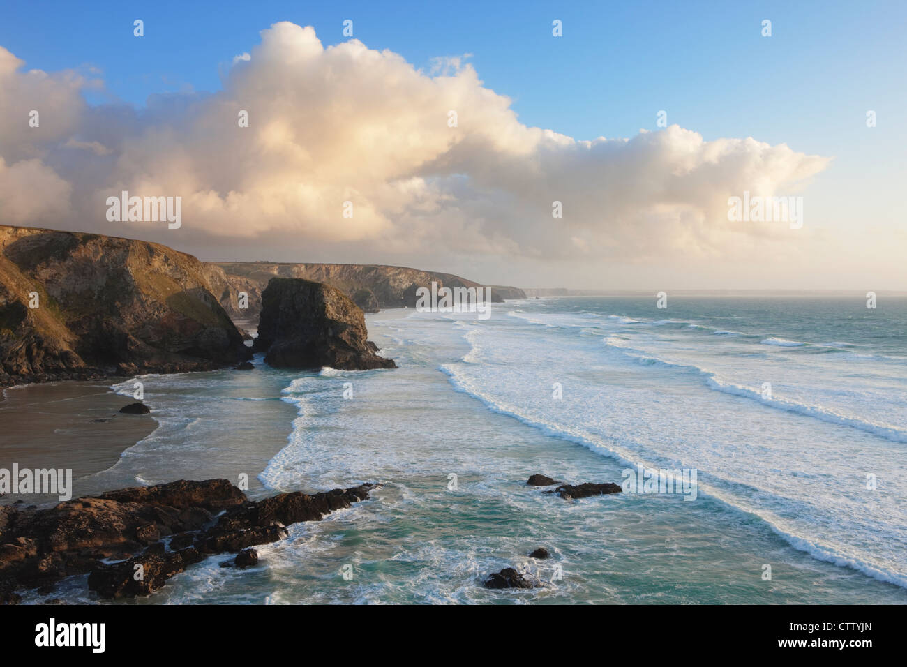 Bedruthan Steps; Cornwall; England Stock Photo Alamy