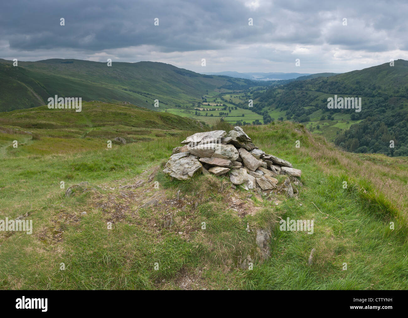 The summit of Troutbeck Tongue with a view of the Troutbeck valley and