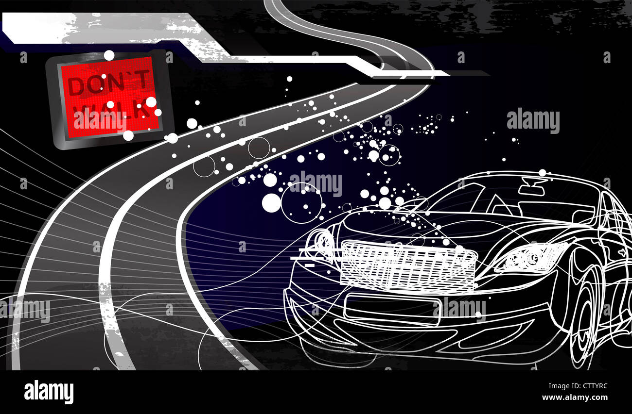 car racing design in black background Stock Photo - Alamy