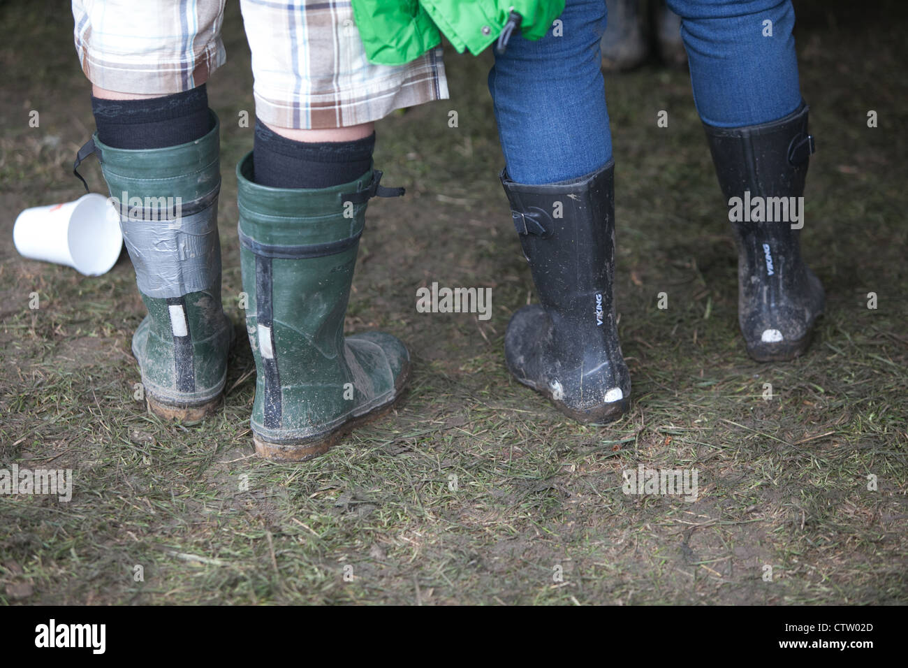 Welly Boots at Music Festival Stock Photo