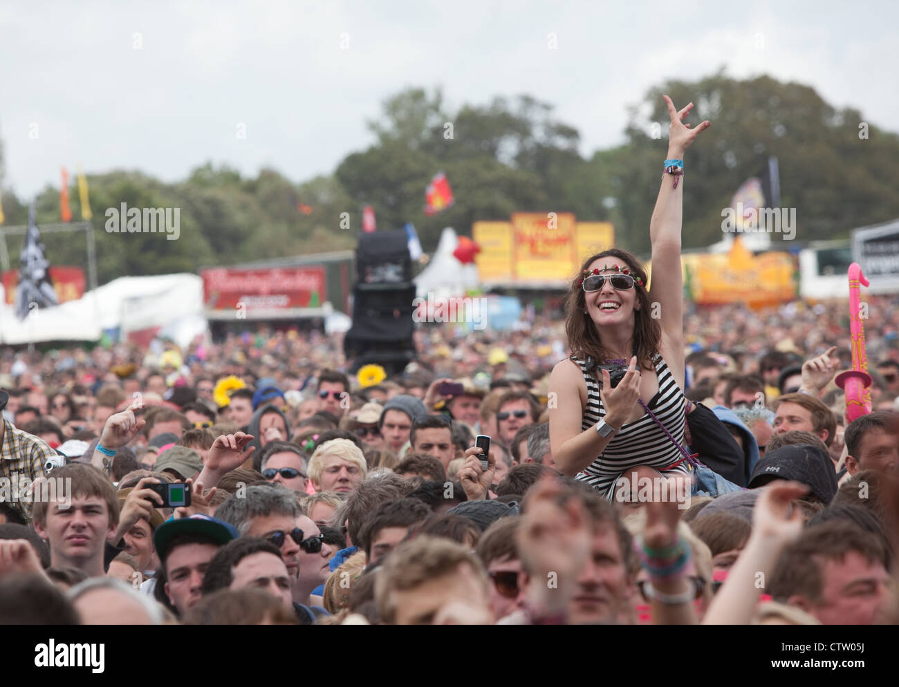 Crowd at a Music Festival Stock Photo