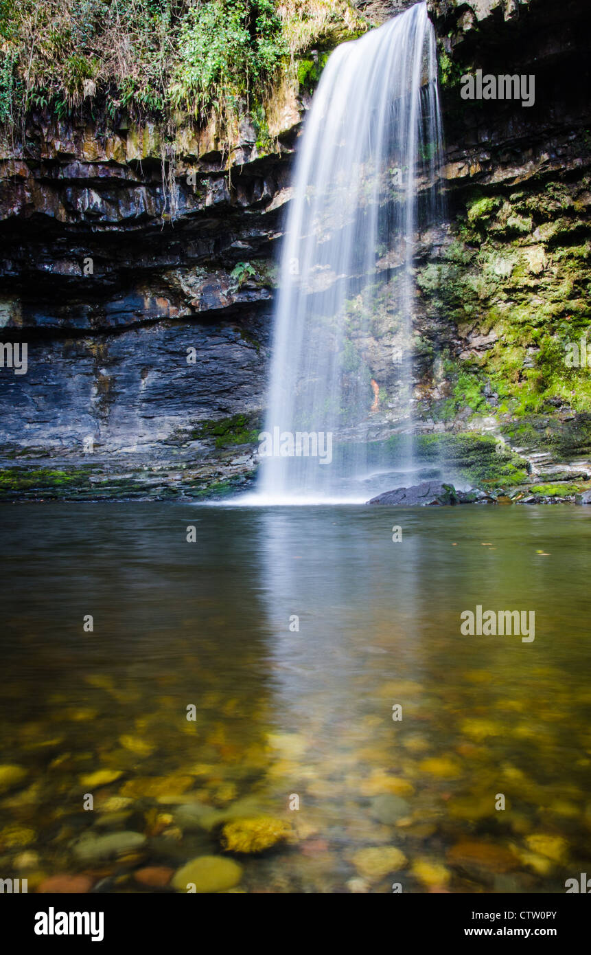 Milky Welsh Waterfalls Stock Photo