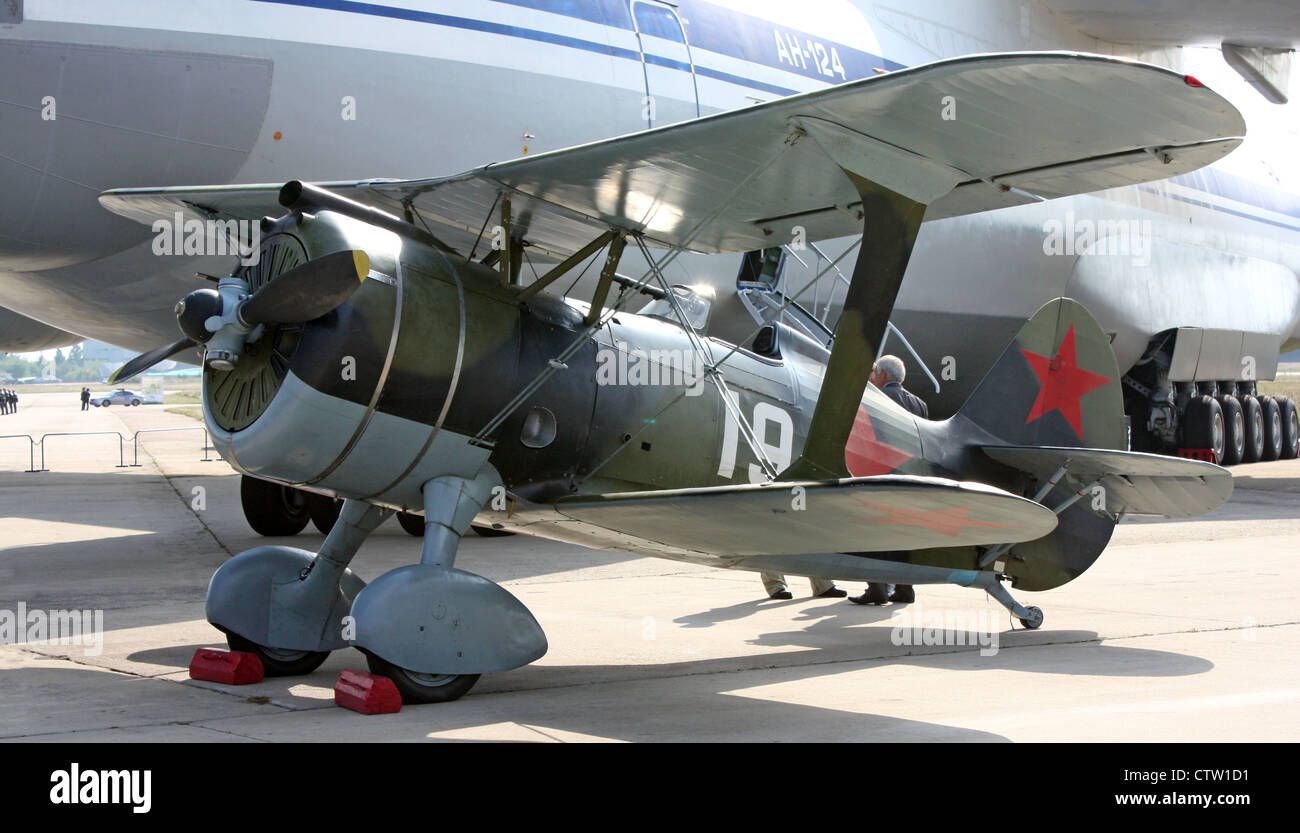 Polikarpov I-15 bis (The international aerospace salon MAKS-2009 Stock Photo