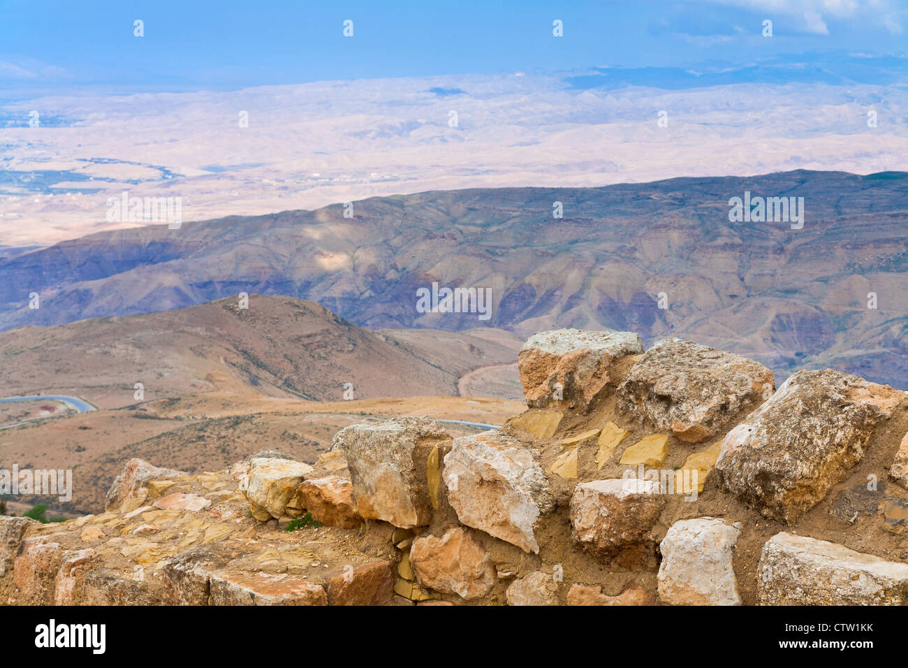 view of Promised Land from Mount Nebo in Jordan Stock Photo - Alamy