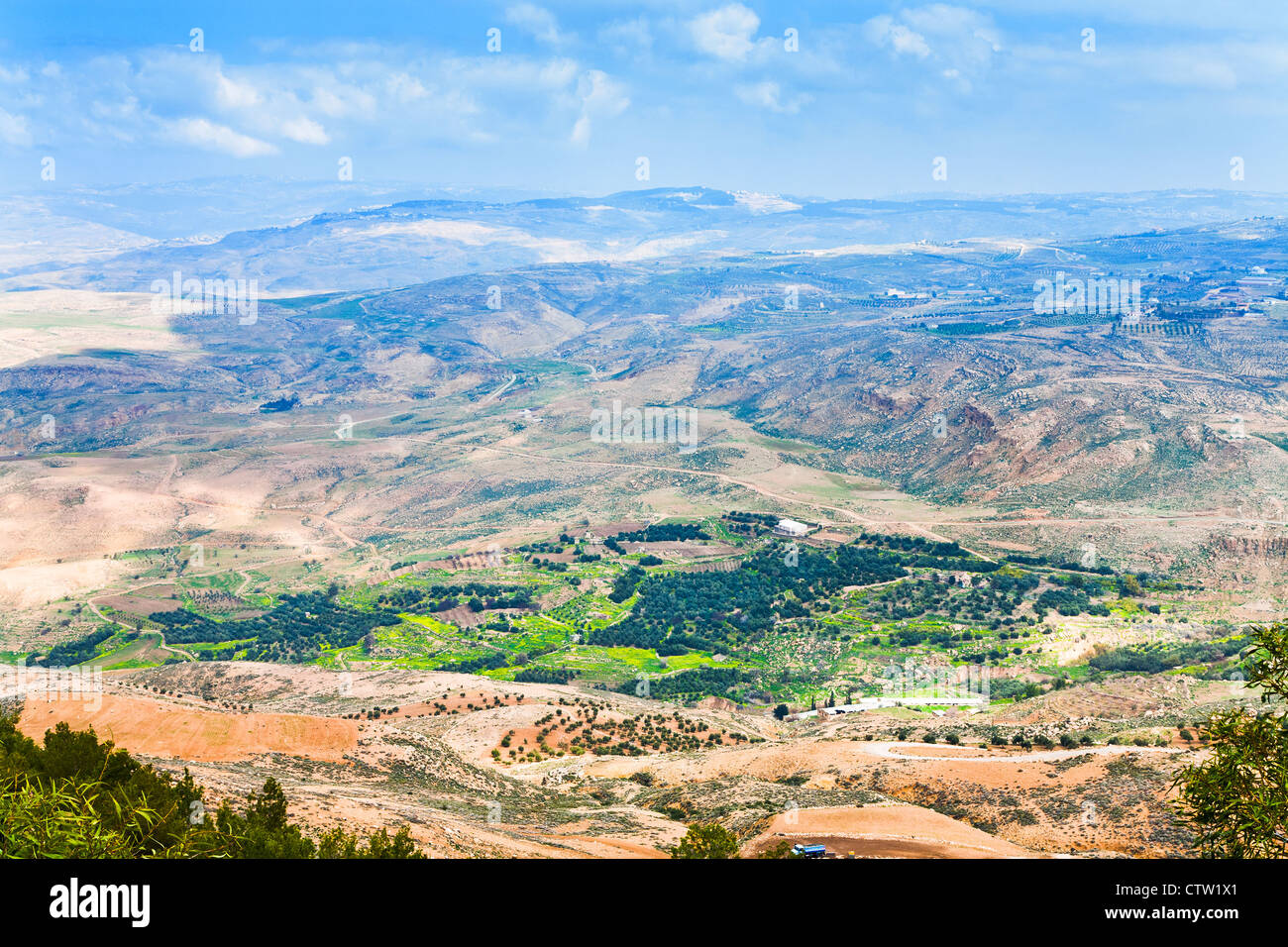 view of Promised Land from Mount Nebo in Jordan Stock Photo Alamy