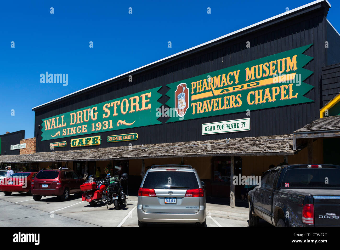 The famous Wall Drug Store in Wall, South Dakota, USA Stock Photo