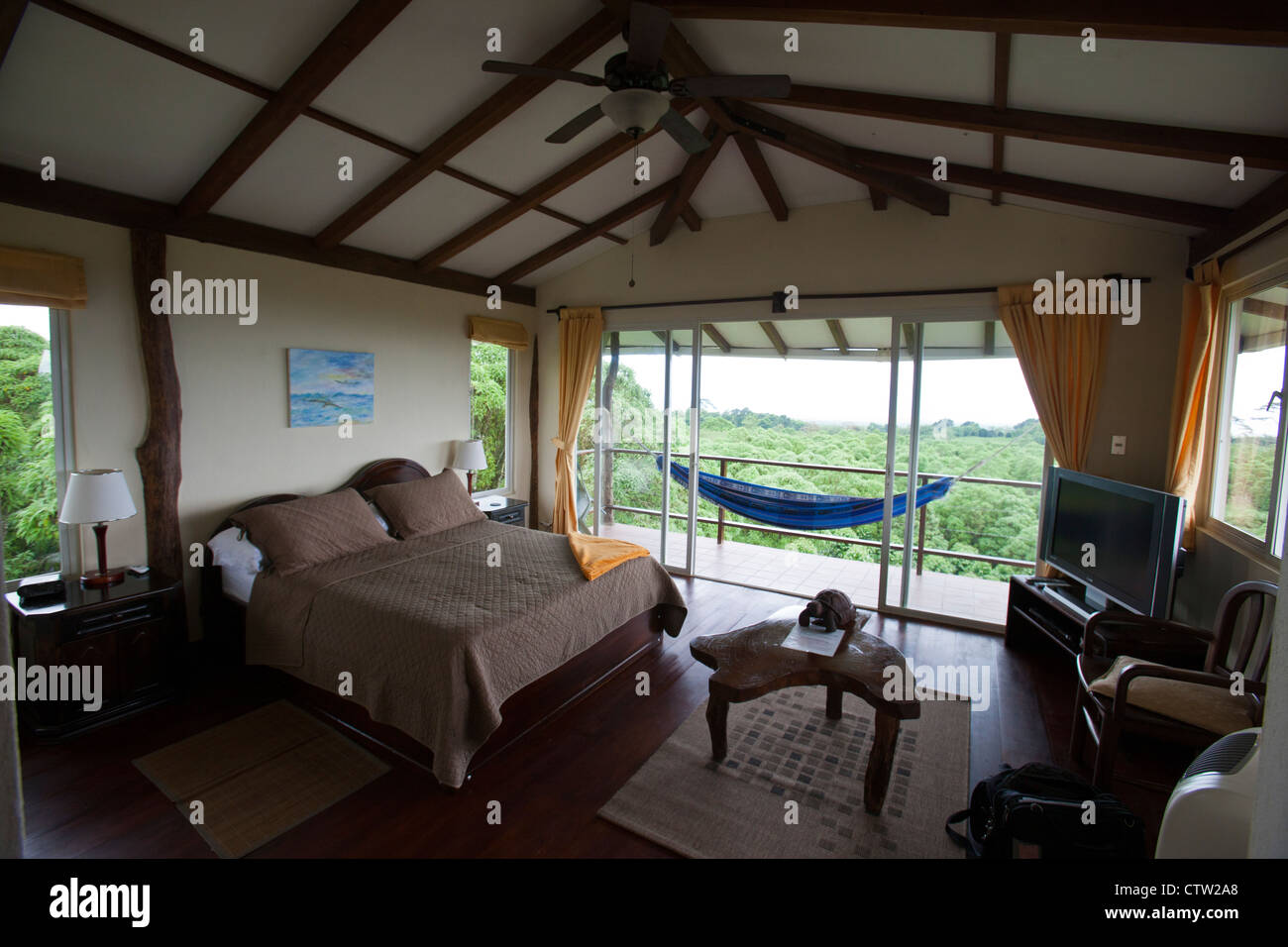 General view of Room 1, Semilla Verde Guest House, Santa Cruz Island Galapagos Ecuador Stock Photo