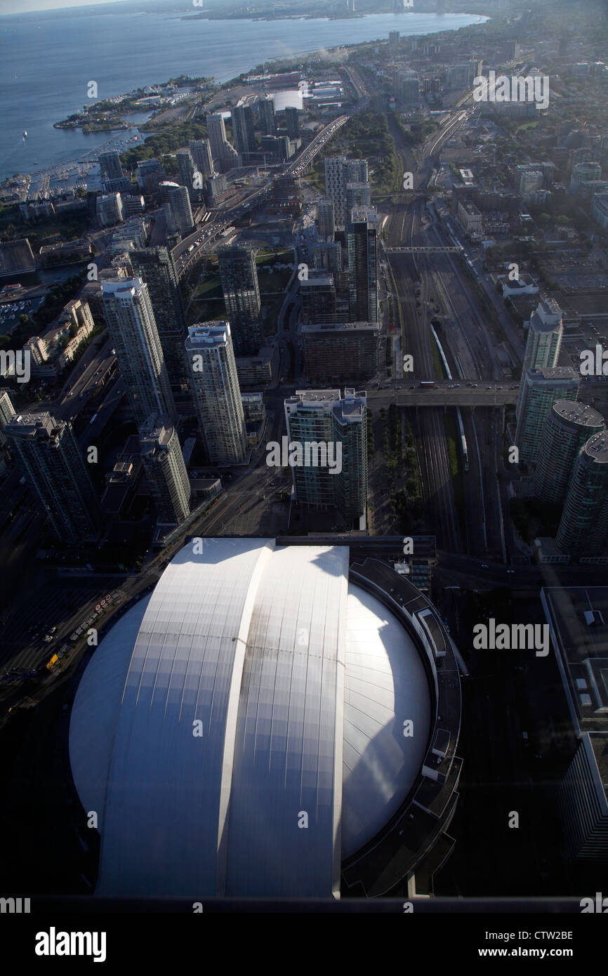 Toronto Blue Jays branding on the outside on the Rogers Centre on a empty  afternoon Stock Photo - Alamy