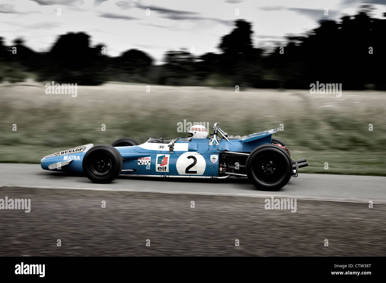 Sir Jackie Stewart Matra F1 Woodcote Park RAC club Stock Photo