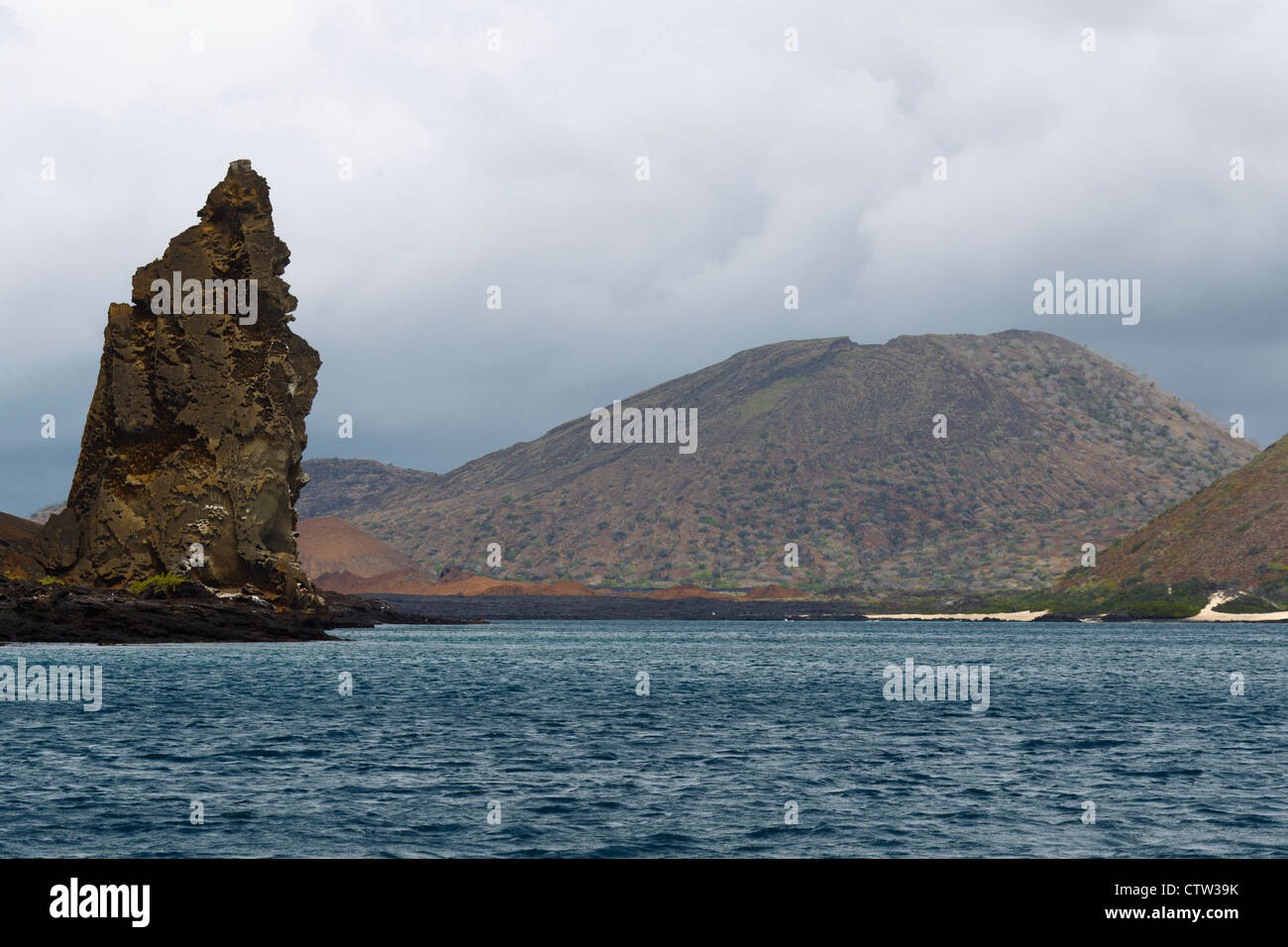 Pinnacle Rock, Galapagos Islands National Park, Bartolome Island, Galapagos, Ecuador Stock Photo