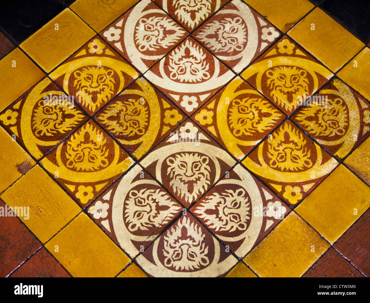 Medieval Tiles on Floor of Christ Church Cathedral in Dublin the