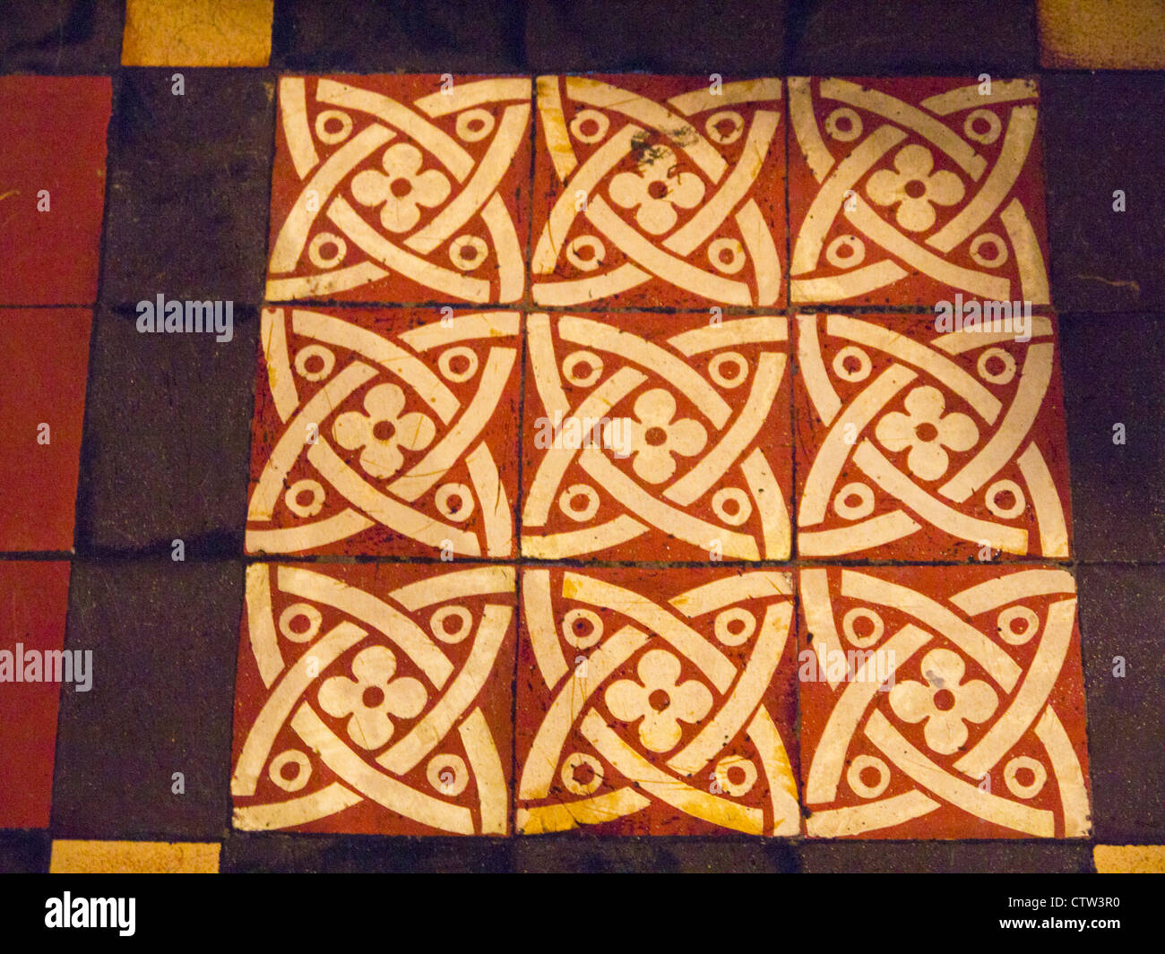 Medieval Tiles on Floor of Christ Church Cathedral in Dublin the Stock ...