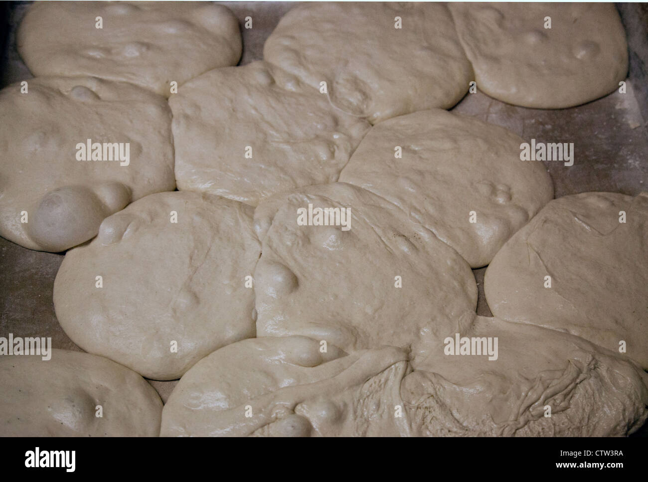 pizza dough rising Stock Photo Alamy
