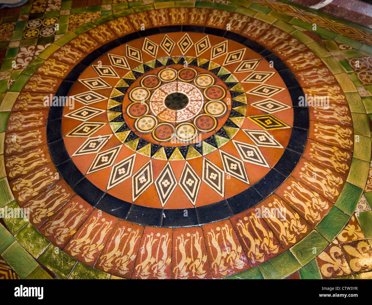 Medieval Tiles on Floor of Christ Church Cathedral in Dublin the