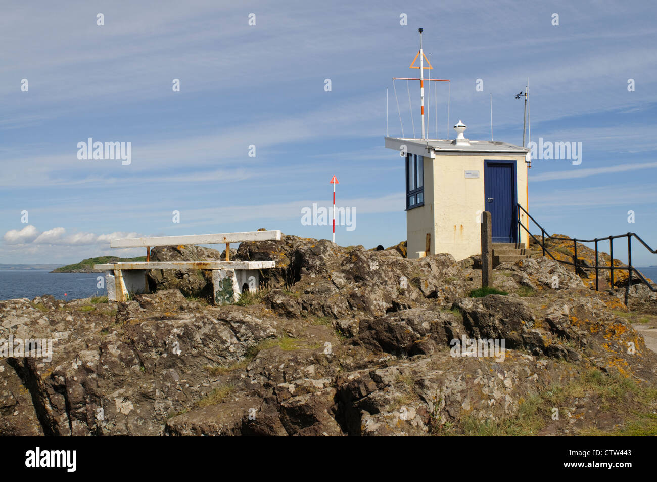 The Lookout Cabin, North Berwick Harbour, East Lothian, Scotland Stock