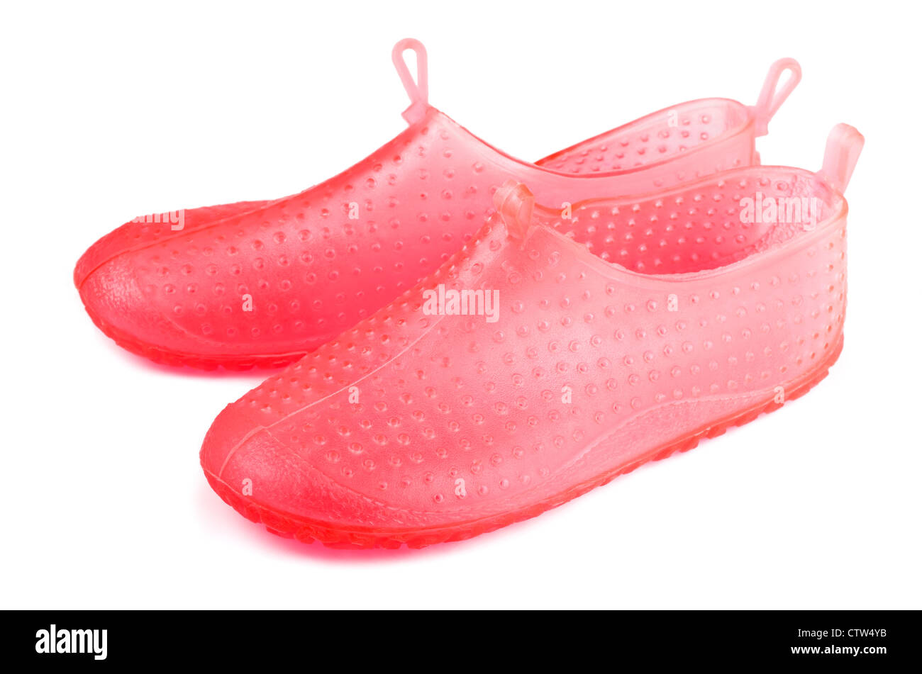 red swimming shoes