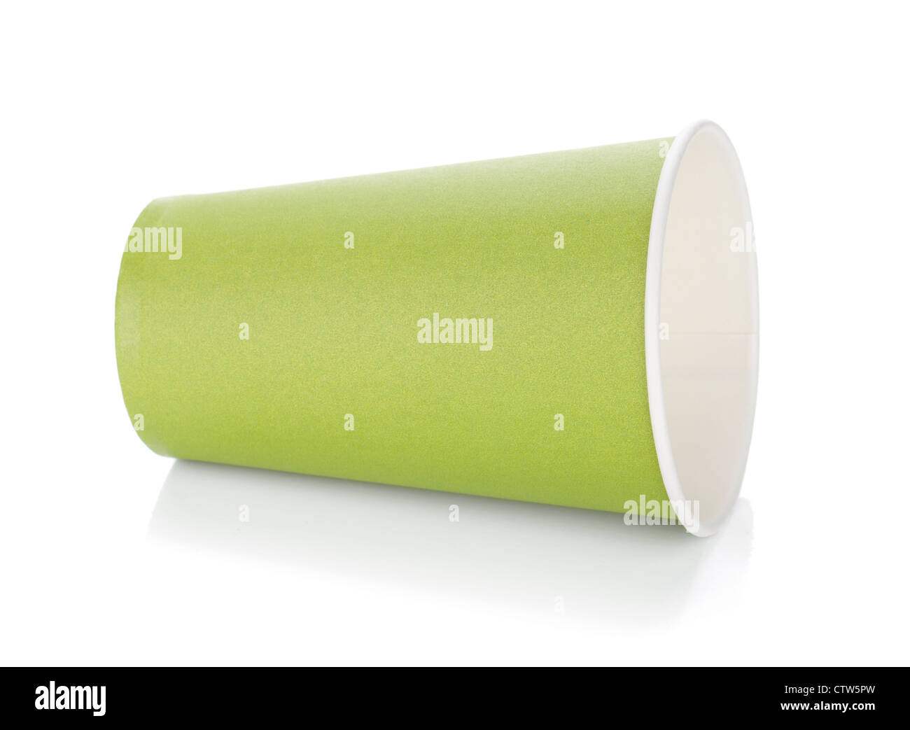 Green paper coffee cup. Isolated on white background Stock Photo - Alamy