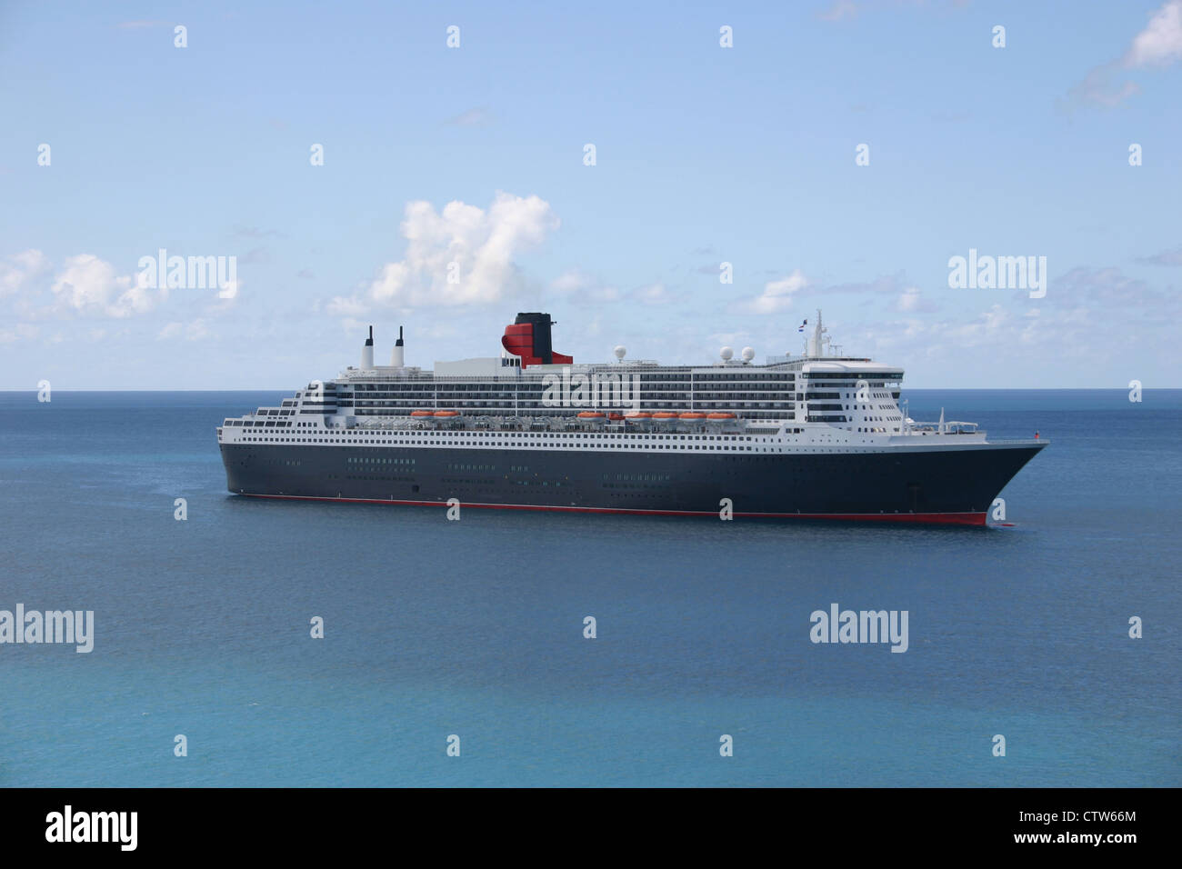 Cruise Ship in the Caribbean Stock Photo
