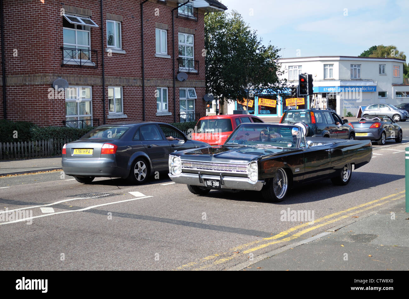 Plymouth Fury 1968 convertible, seen in Bournemouth. Stock Photo
