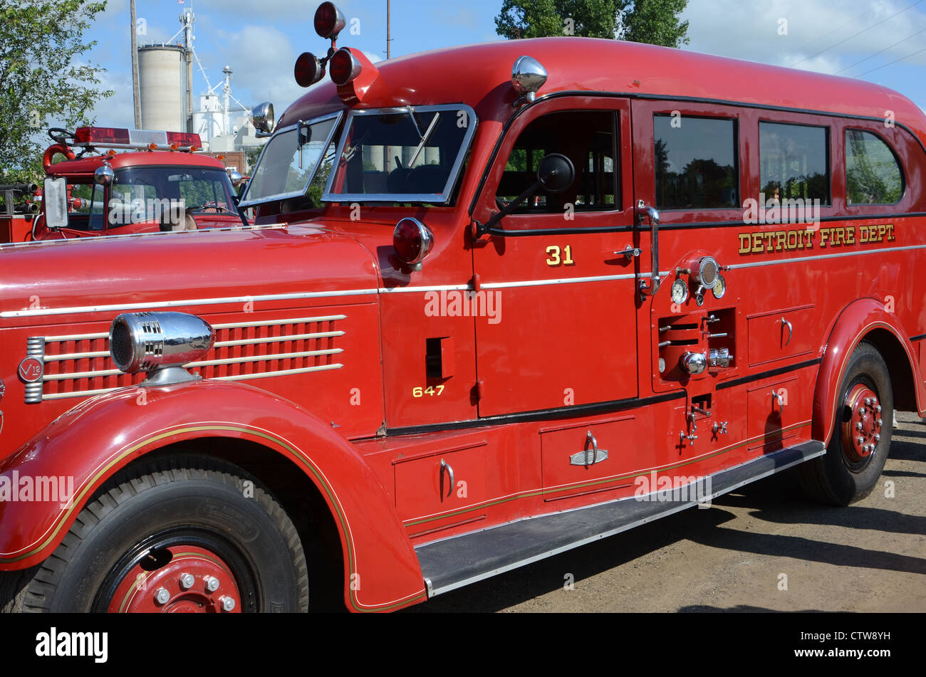 1938 restored Seagrave Fire Engine Engine 31 Detroit Michigan USA Stock Photo