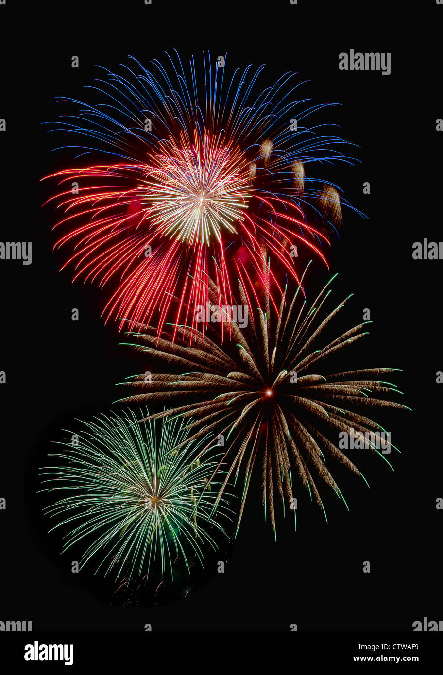 Fireworks celebration display Stock Photo