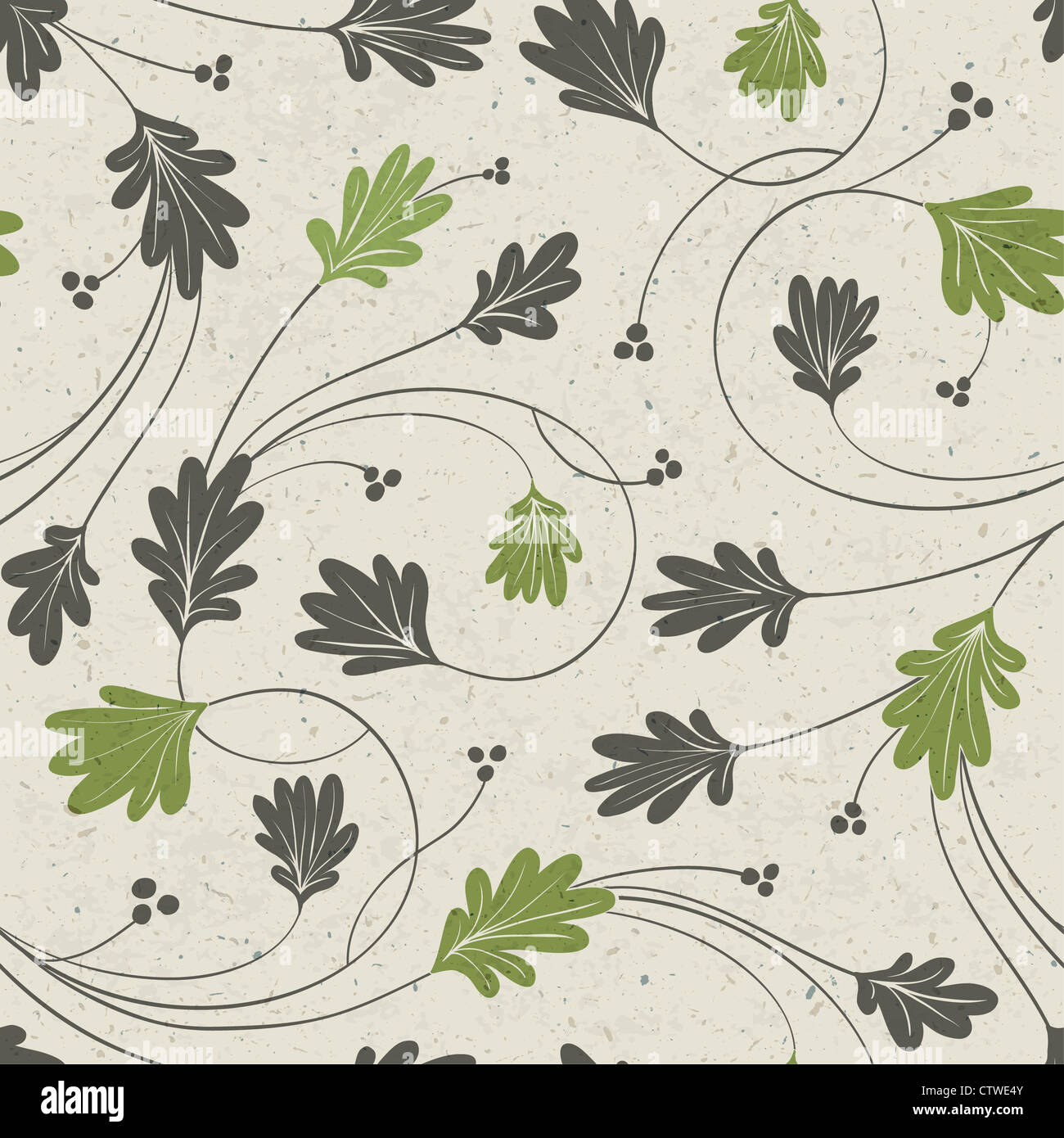 Oak leaves stylized seamless pattern Stock Photo