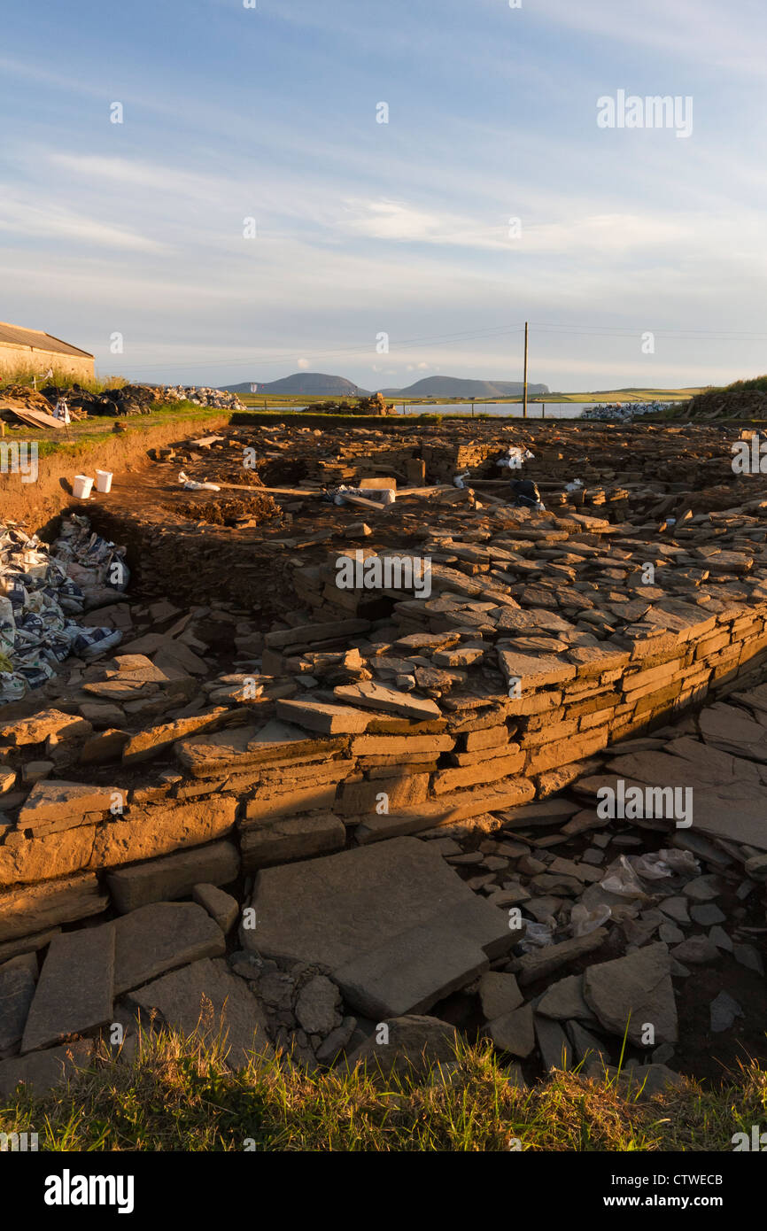 Ness of brodgar neolithic excavation hires stock photography and