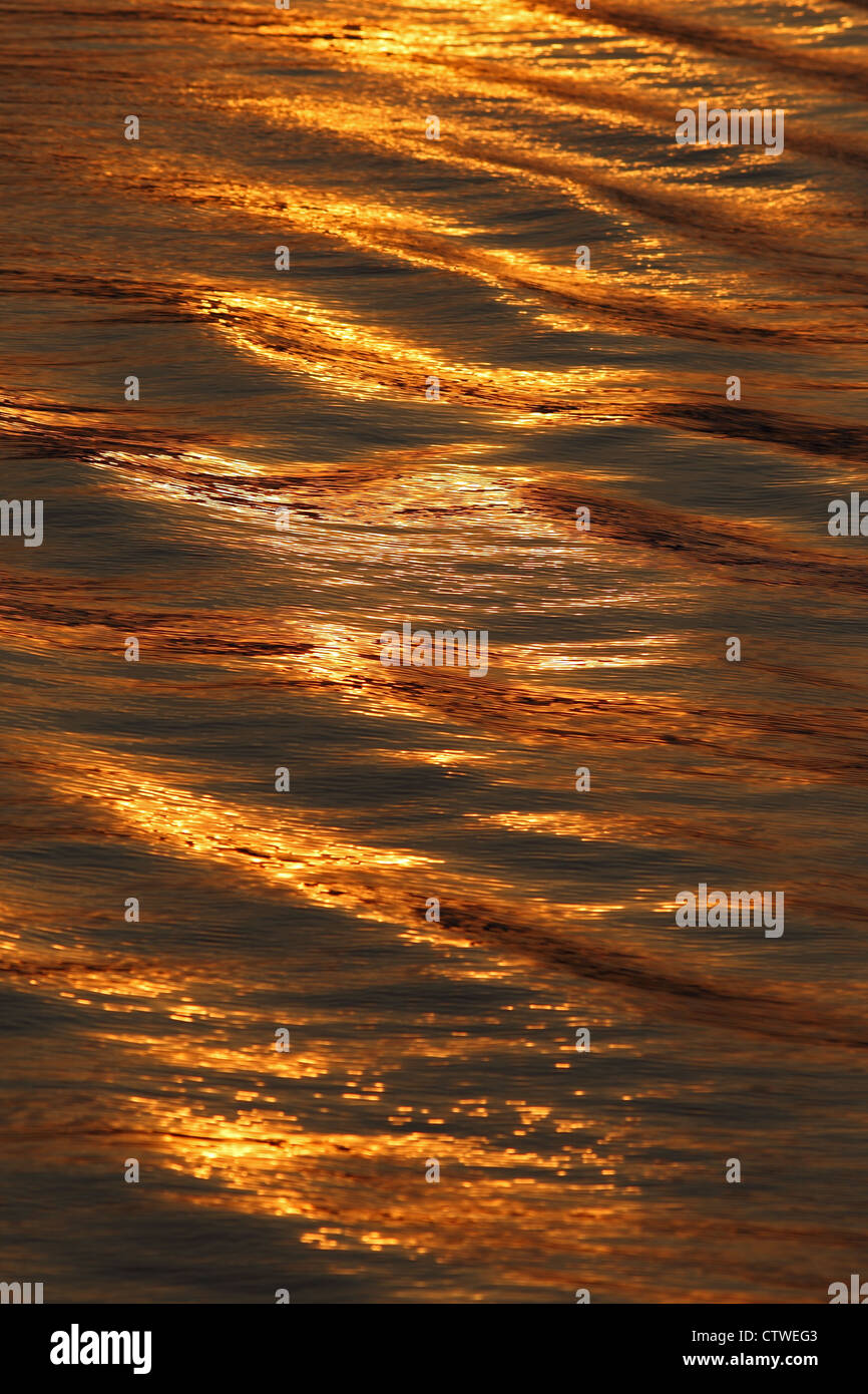 Ripples dawn River Danube Dobrogea Tulcea Delta Romania Stock Photo