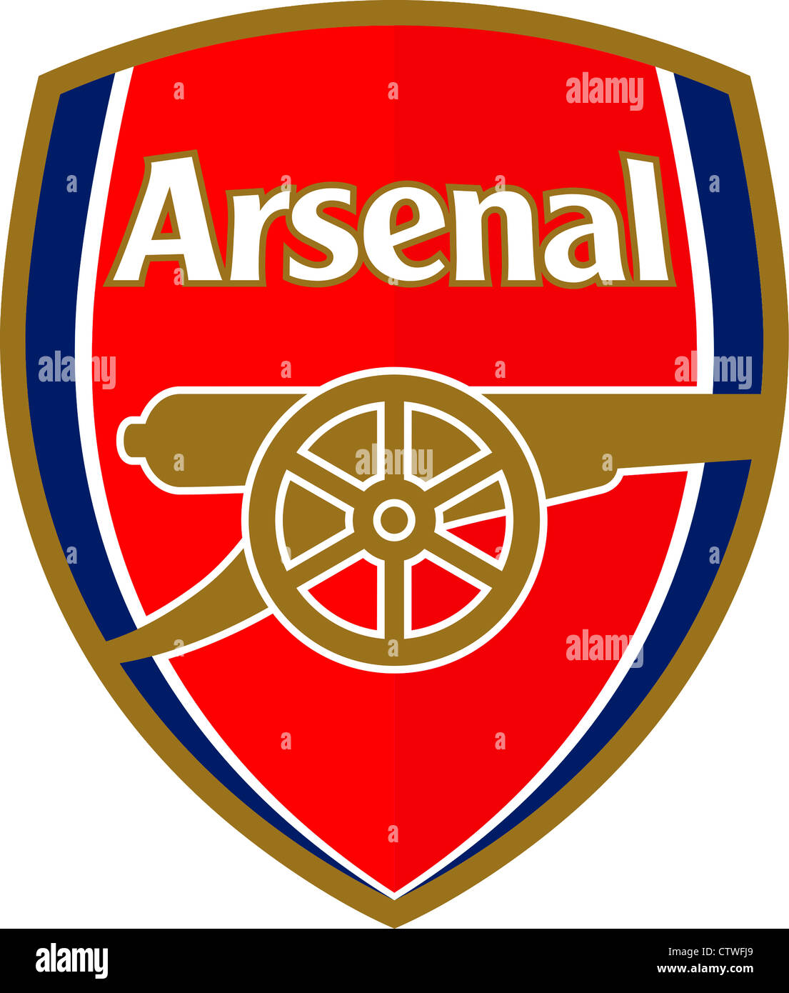 Logo of English football team FC Arsenal. Stock Photo