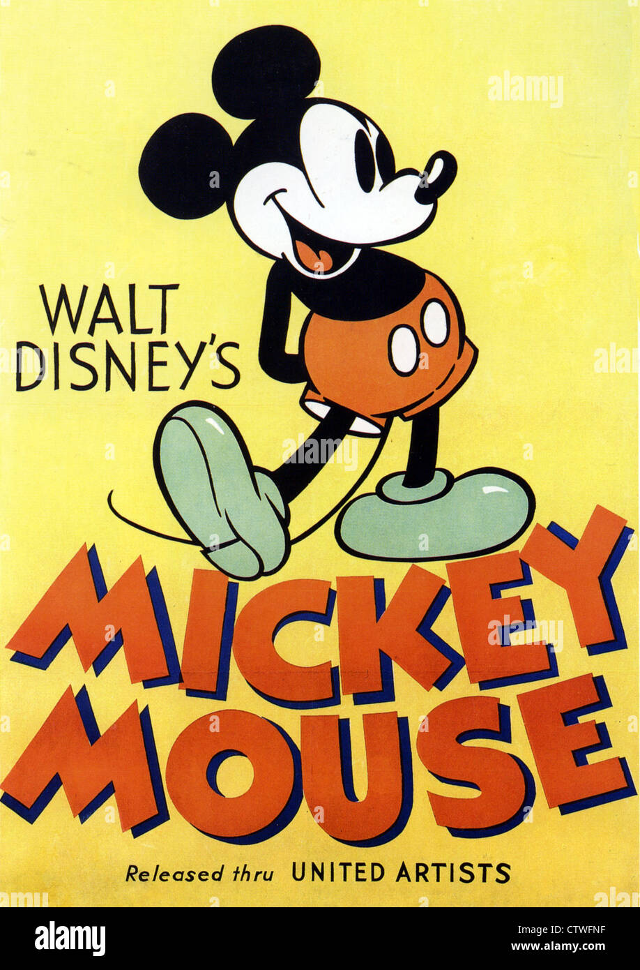 MICKEY MOUSE poster fro United Artists about 1933 Stock Photo