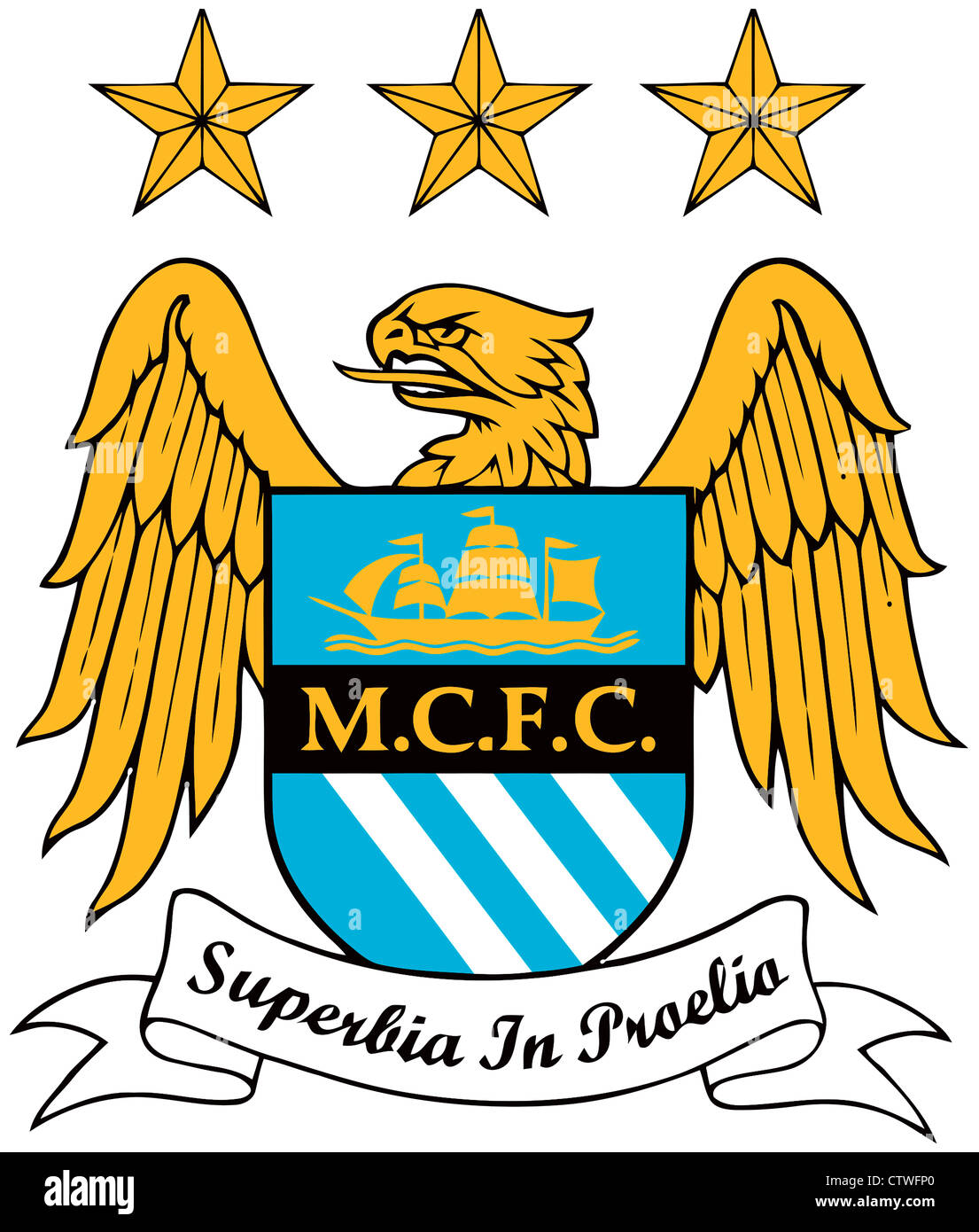 Manchester City FC, creative 3D logo, blue background, 3d emblem