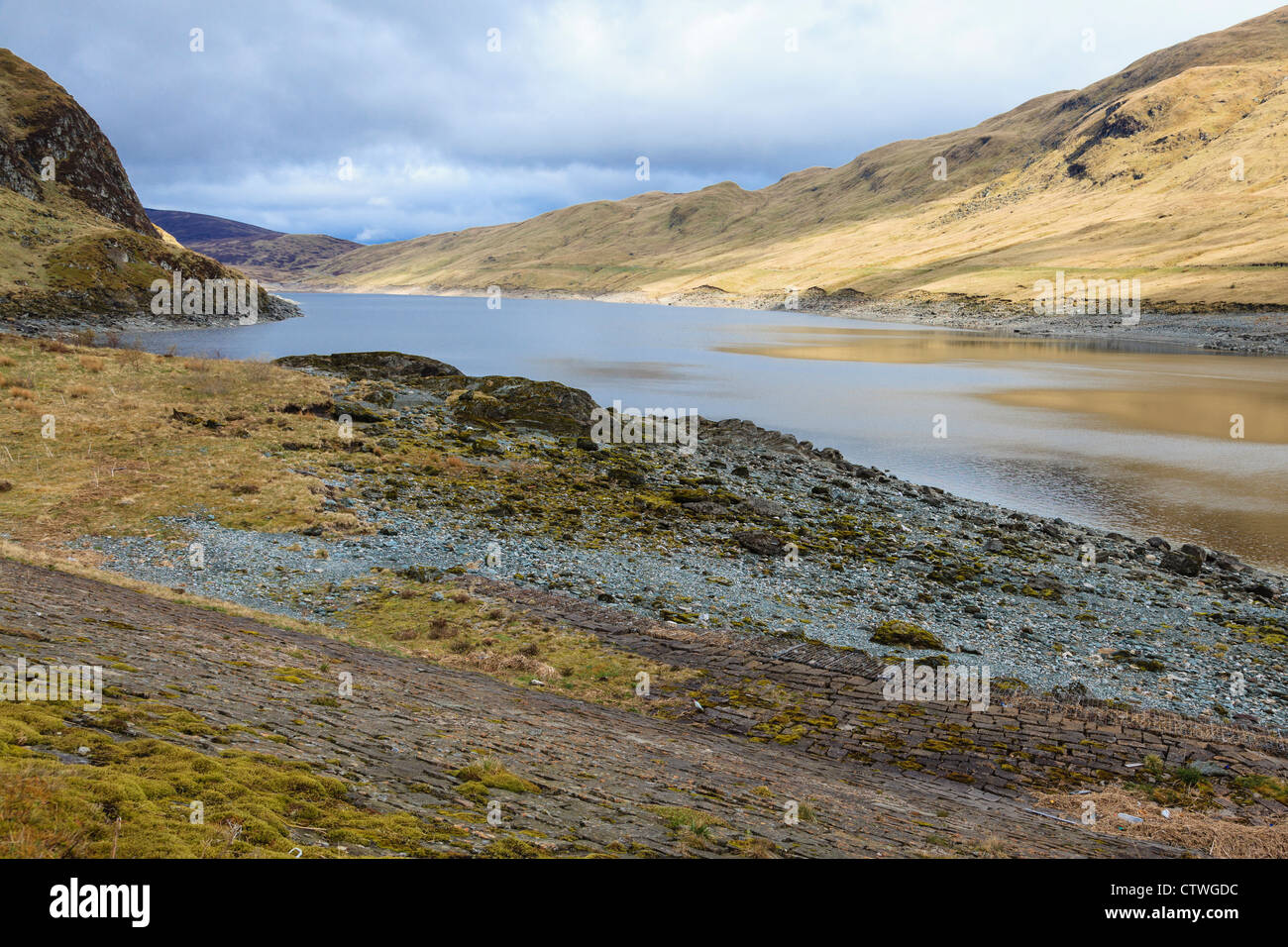 Lochan na Lairige near Ben Lawers showing low water level Stock Photo