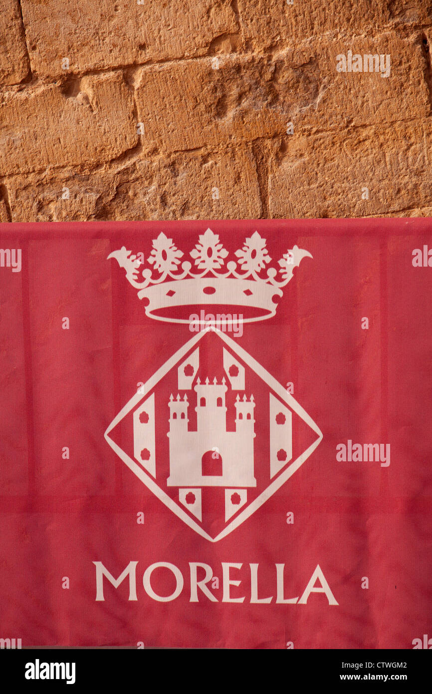 Coat of arms of the city of Morella, Castellon, Valencian Community, Spain Stock Photo