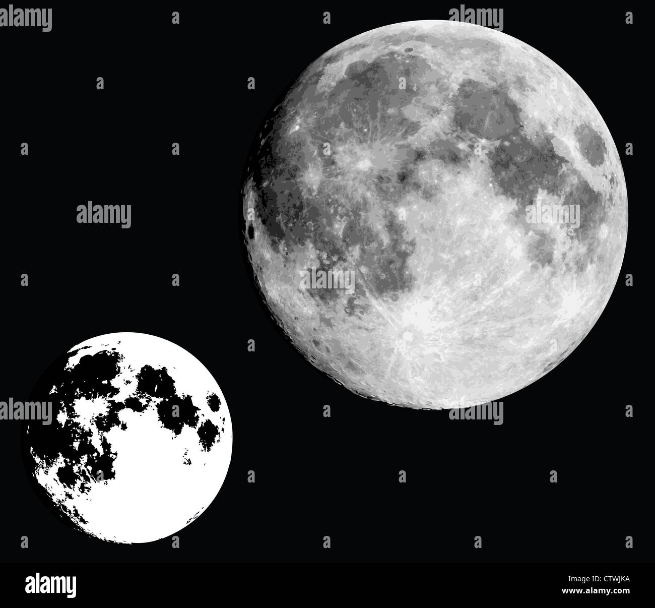 realistic moon in black and white Stock Photo - Alamy