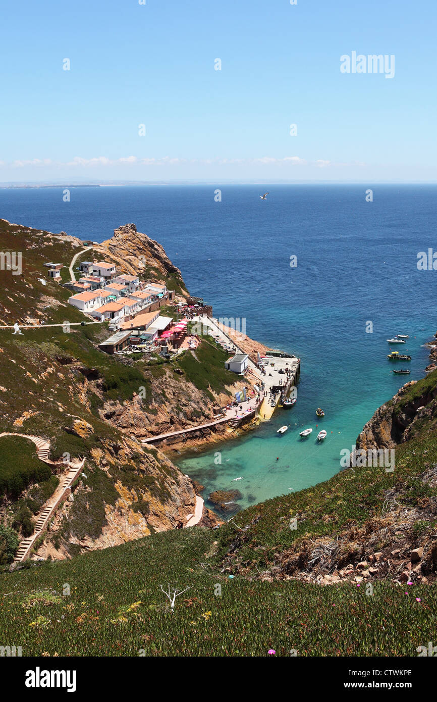 Bay at the Berlengas Islands in the Atlantic Ocean, off Portugal. The Berlegas lie off the coast of Peniche, Portugal Stock Photo