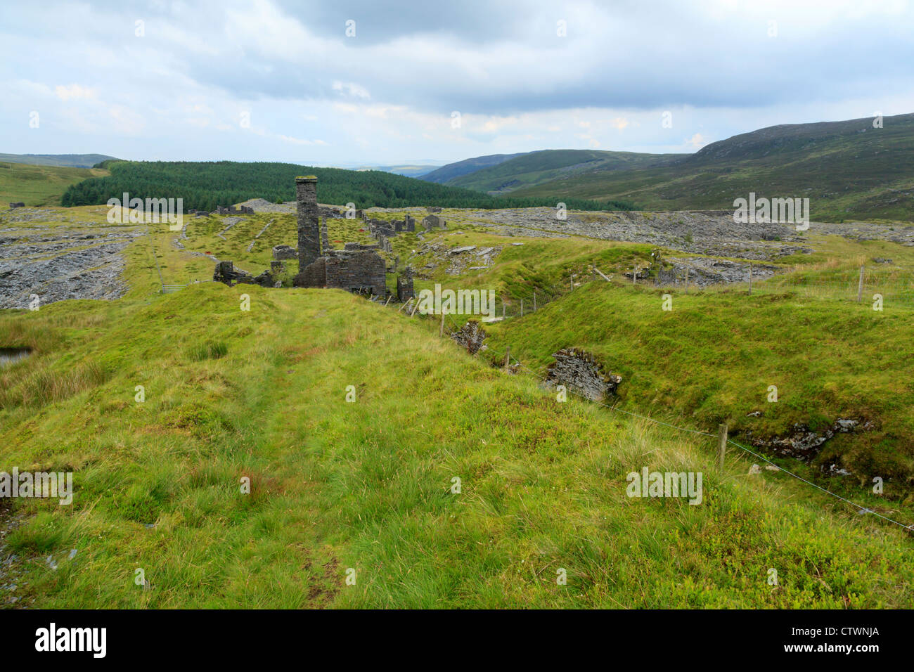The old engine house at the base of an incline plain in Rhiw Bach