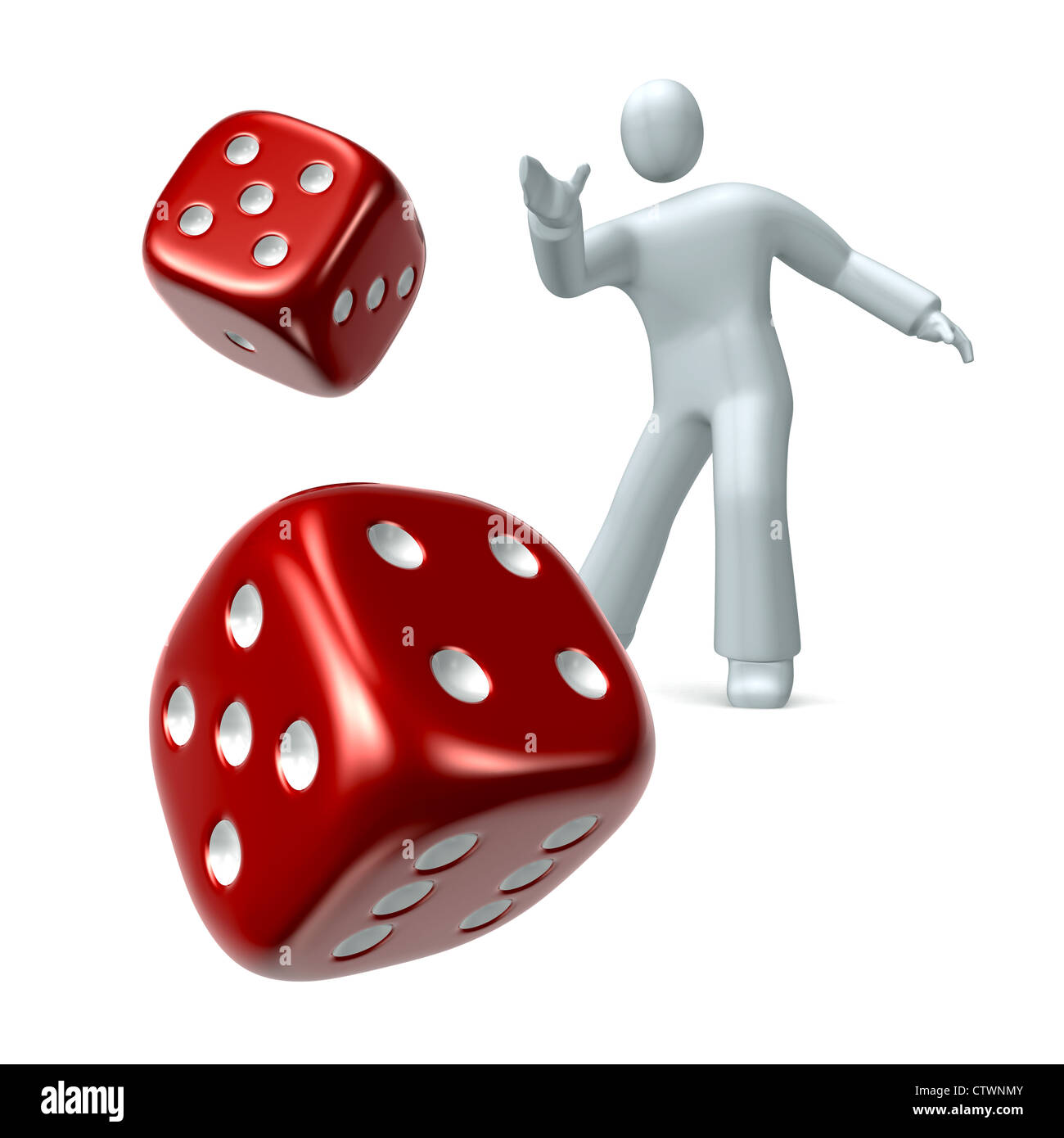 Throw the Dice - pair of red dice Stock Photo