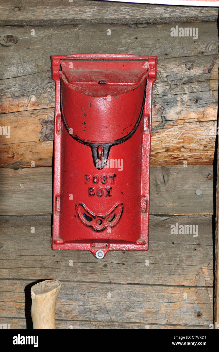 An old metal mail box. Alaska, USA. Stock Photo