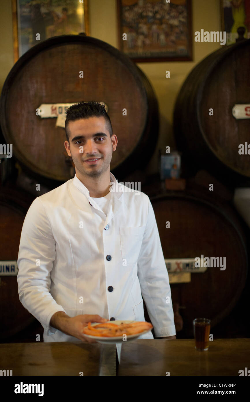 Traditional Seafood tapas and wine bar Malaga Spain Stock Photo Alamy