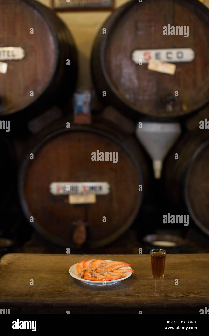 Traditional Seafood tapas and wine bar Malaga Spain Stock Photo Alamy