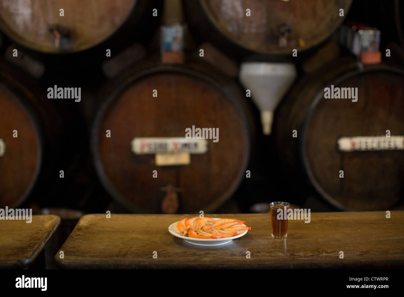 Traditional Seafood tapas and wine bar Malaga Spain Stock Photo Alamy