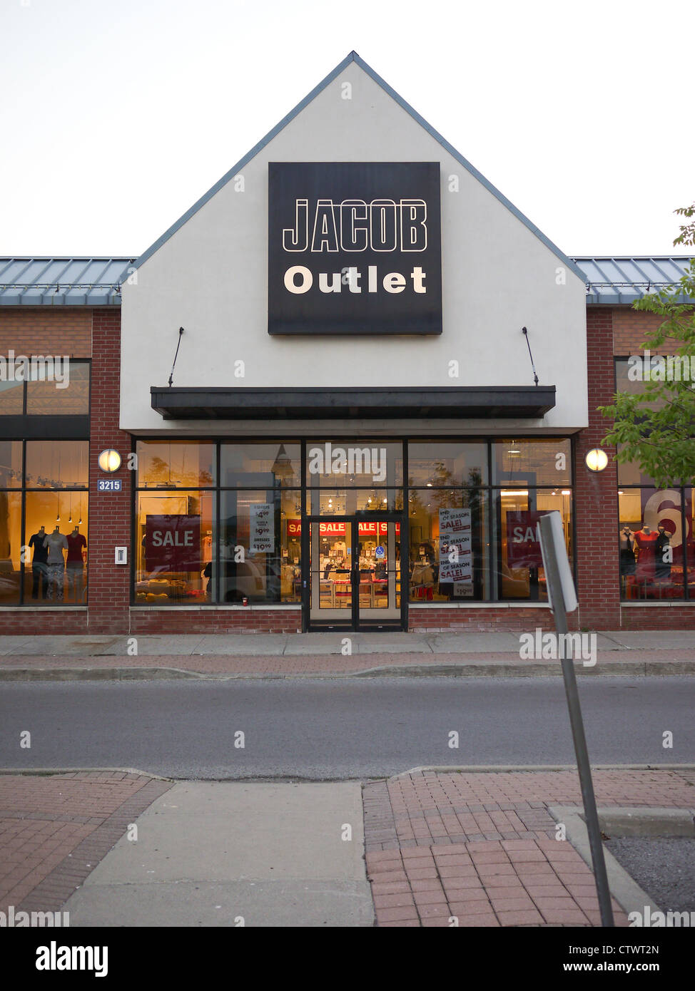 jacob outlet store front women clothing Stock Photo