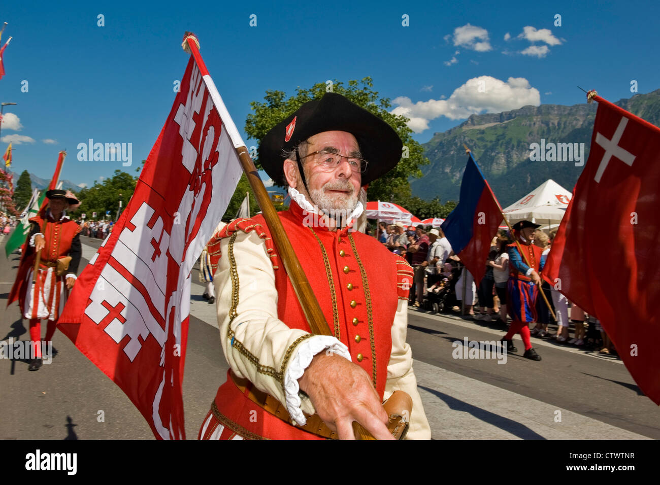 Switzerland, Canton Bern, Interlaken, festival in the 1st of August
