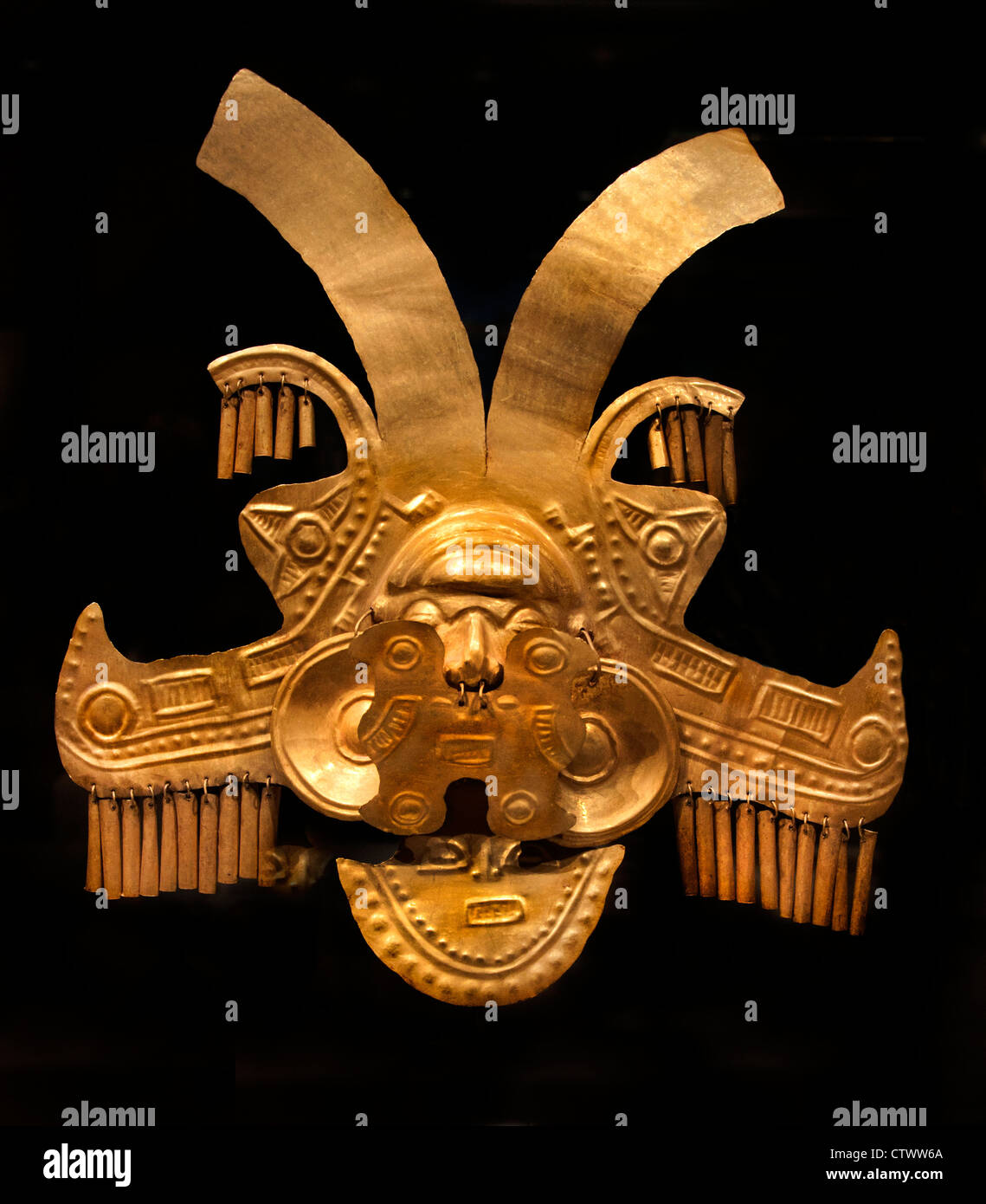 Headdress Ornament 1st–7th century Colombian Colombia Calima ( Yotoco )  Gold  H. 10 x W. 9 3/8 in. (25.4 x 23.8 cm) Stock Photo