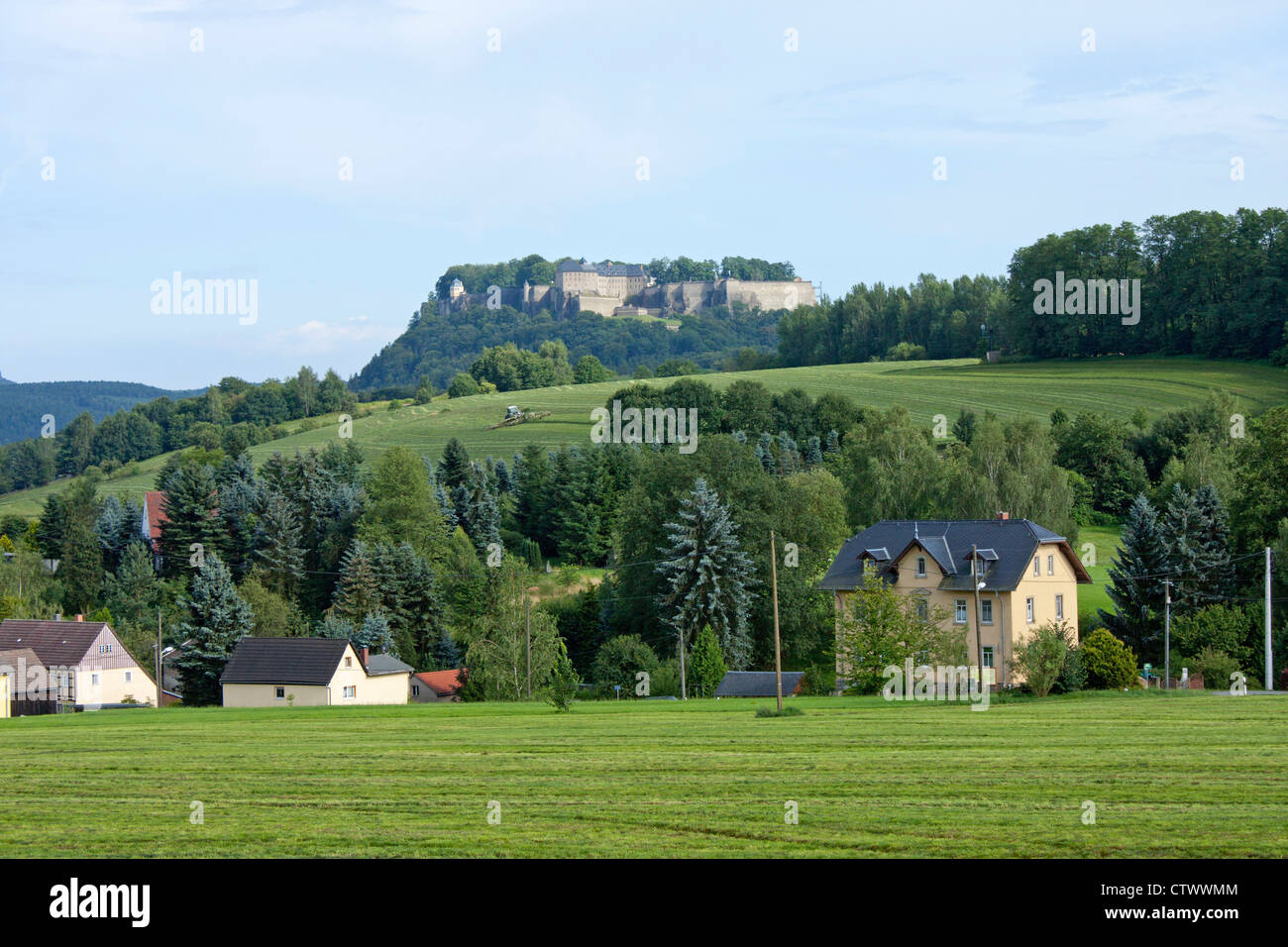 fortress Koenigstein, Saxon Switzerland, Saxony, Germany Stock Photo